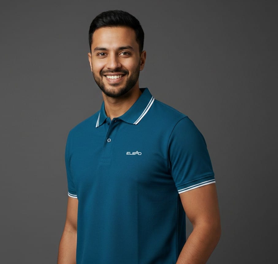 Peacock Blue Classic Contrast Collar