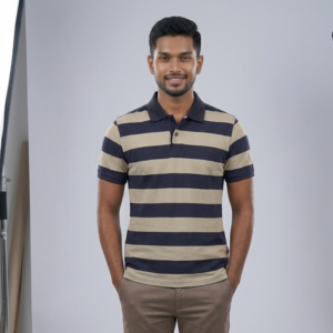 Blue & Brown Striped T-Shirt