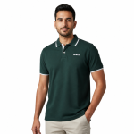 Dark Green Classic Contrast Collar Shirt