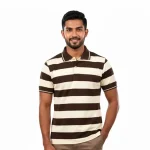 Coffee Brown & Cream Striped T-Shirt